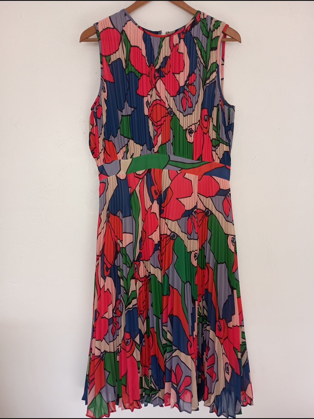 Catherine Malandrino Multicolor Pleated Floral Midi Dress